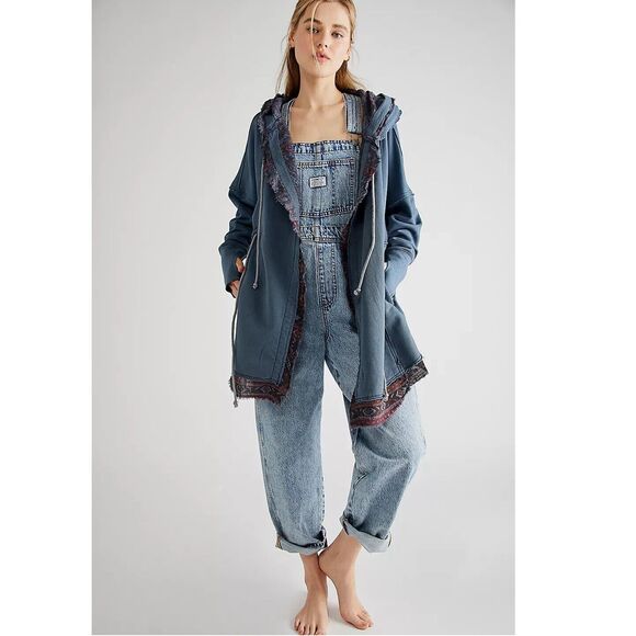 Free People We The Free Ritual Cardigan Top Hoodie Jacket Oversized XS 280762 - Picture 1 of 10